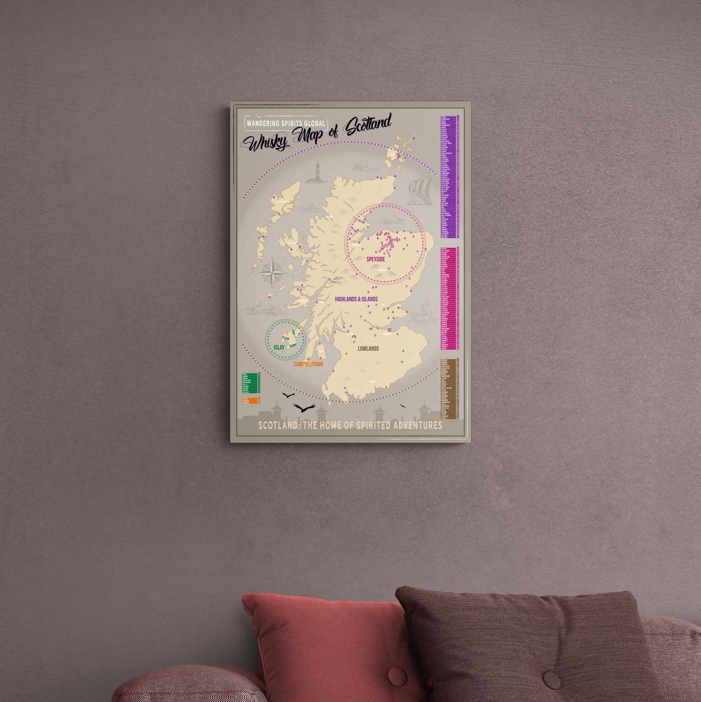 Scotland Distillery Map Hahnemühle German Etching Print A2 Portrait