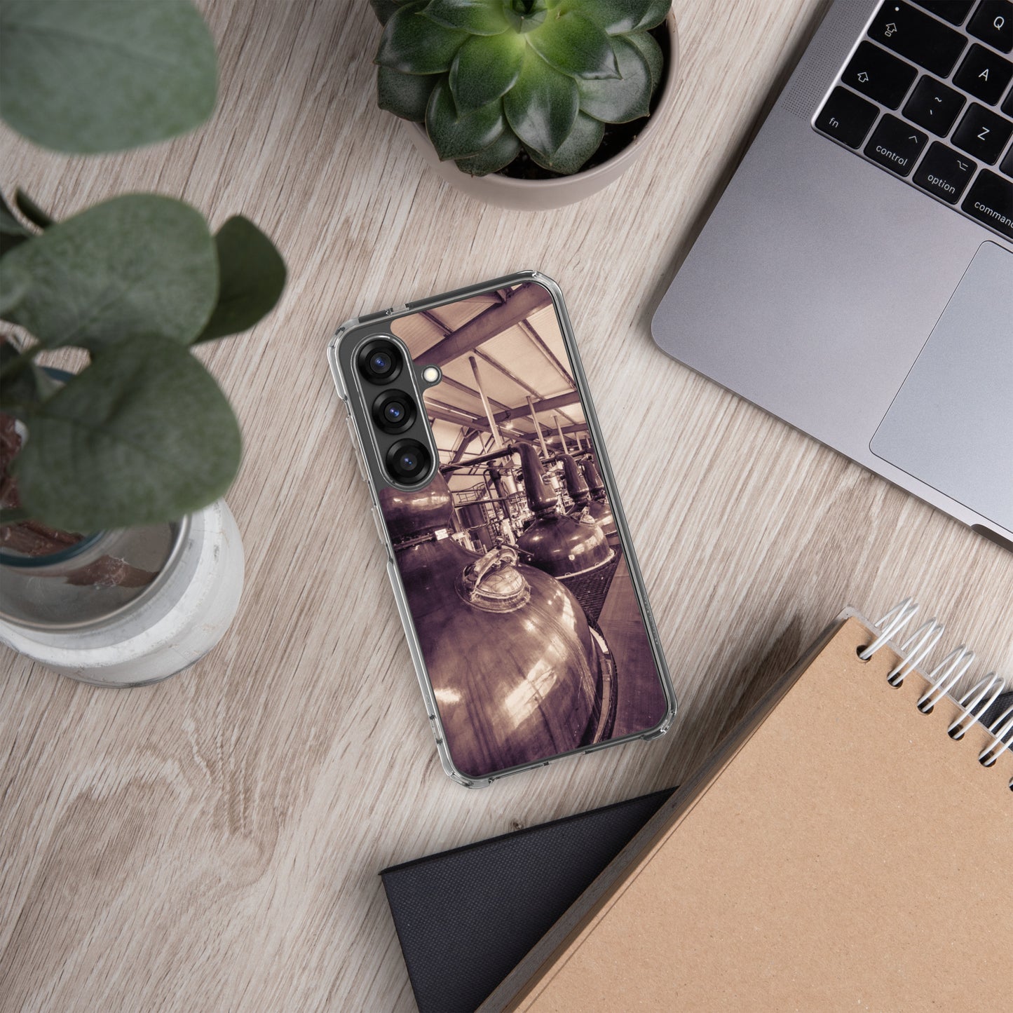 Spirit and Wash Stills Laphroaig Distillery Clear Toned Samsung Flexi Case Samsung Galaxy S25