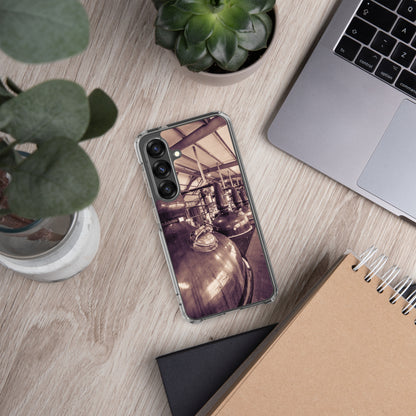 Spirit and Wash Stills Laphroaig Distillery Clear Toned Samsung Flexi Case Samsung Galaxy S25