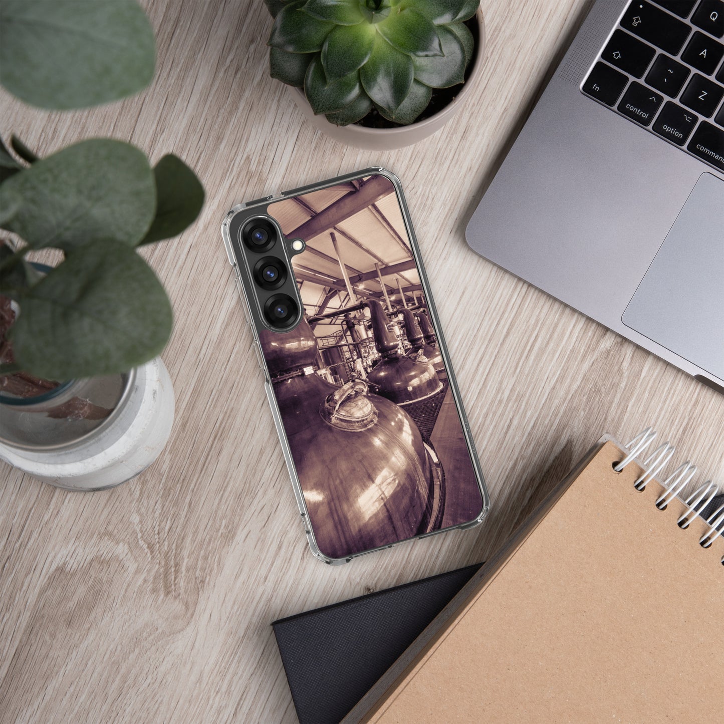 Spirit and Wash Stills Laphroaig Distillery Clear Toned Samsung Flexi Case Samsung Galaxy S25 Plus