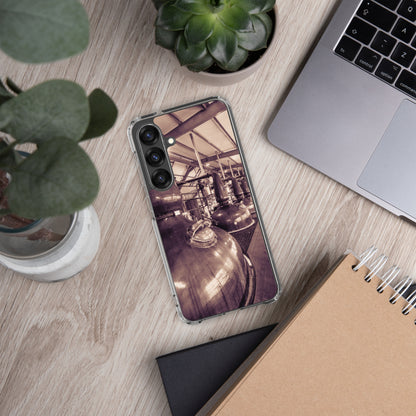 Spirit and Wash Stills Laphroaig Distillery Clear Toned Samsung Flexi Case Samsung Galaxy S25 Plus