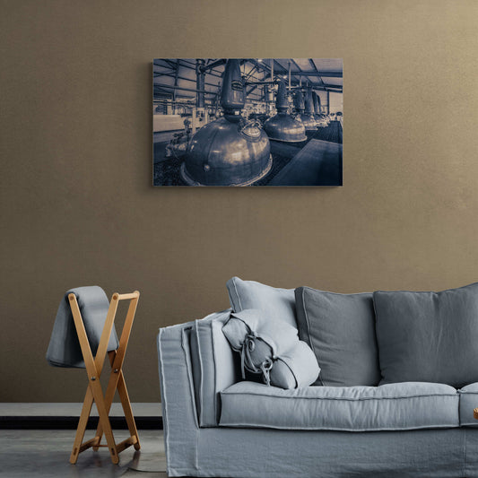 Spirit and Wash Stills Laphroaig Distillery Purple Toned C-Type Print by Wandering Spirits Global