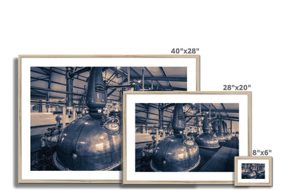 Spirit and Wash Stills Laphroaig Distillery Purple Toned Framed & Mounted Print by Wandering Spirits Global