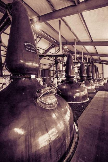 Spirit and Wash Stills Laphroaig Distillery Sepia Toned C-Type Print 4"x6" by Wandering Spirits Global