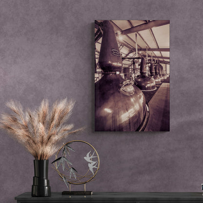 Spirit and Wash Stills Laphroaig Distillery Sepia Toned C-Type Print by Wandering Spirits Global