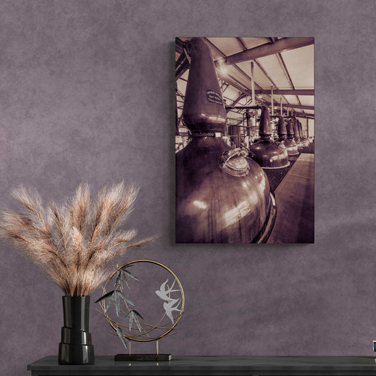 Spirit and Wash Stills Laphroaig Distillery Sepia Toned C-Type Print by Wandering Spirits Global