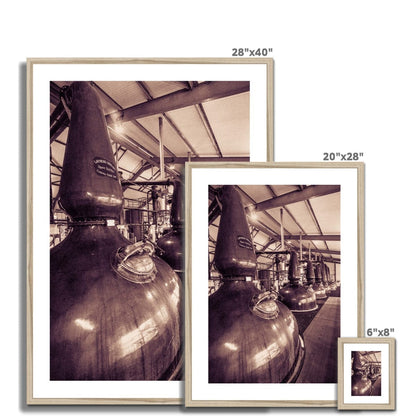 Spirit and Wash Stills Laphroaig Distillery Sepia Toned Framed & Mounted Print by Wandering Spirits Global