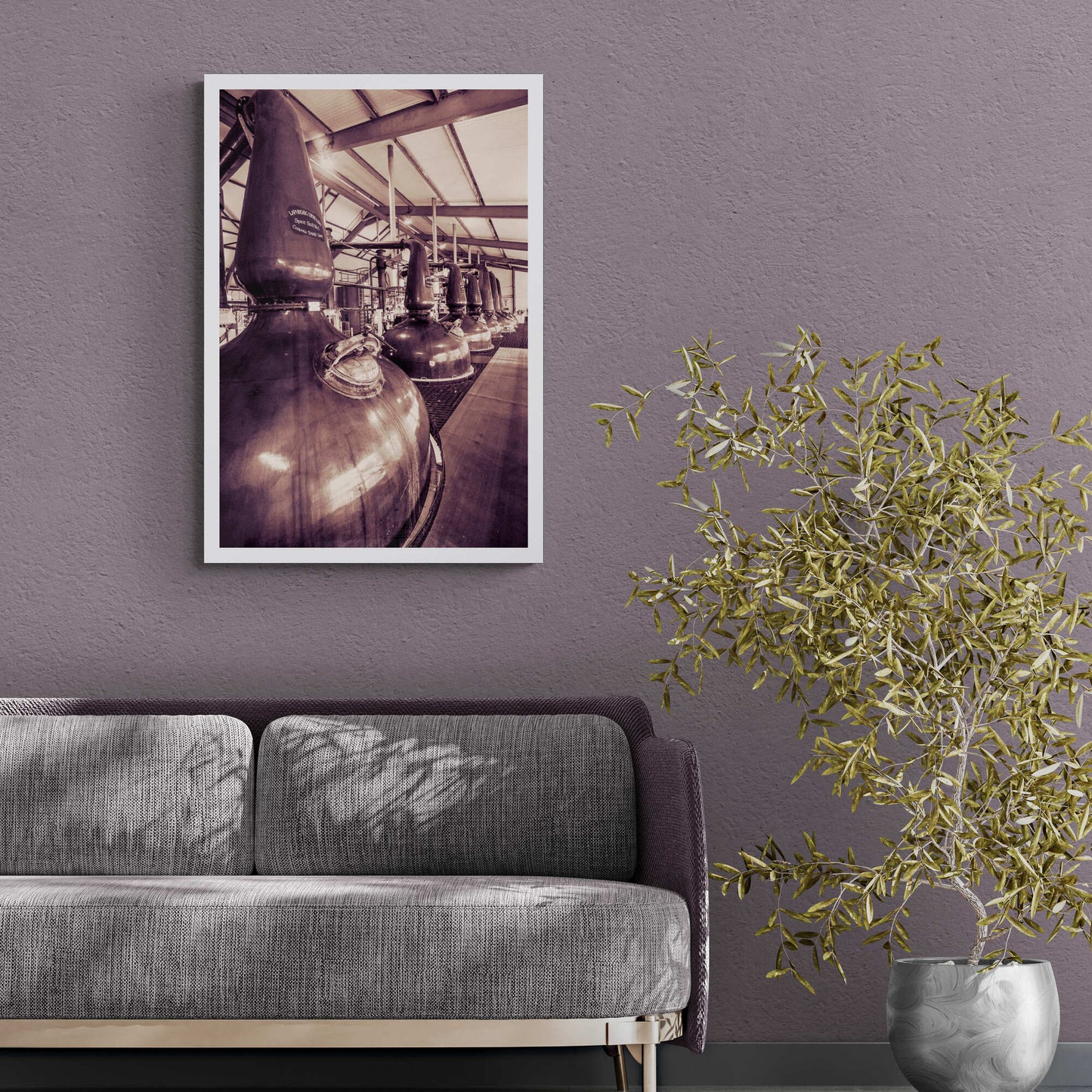 Spirit and Wash Stills Laphroaig Distillery Sepia Toned Hahnemühle Photo Rag Print by Wandering Spirits Global