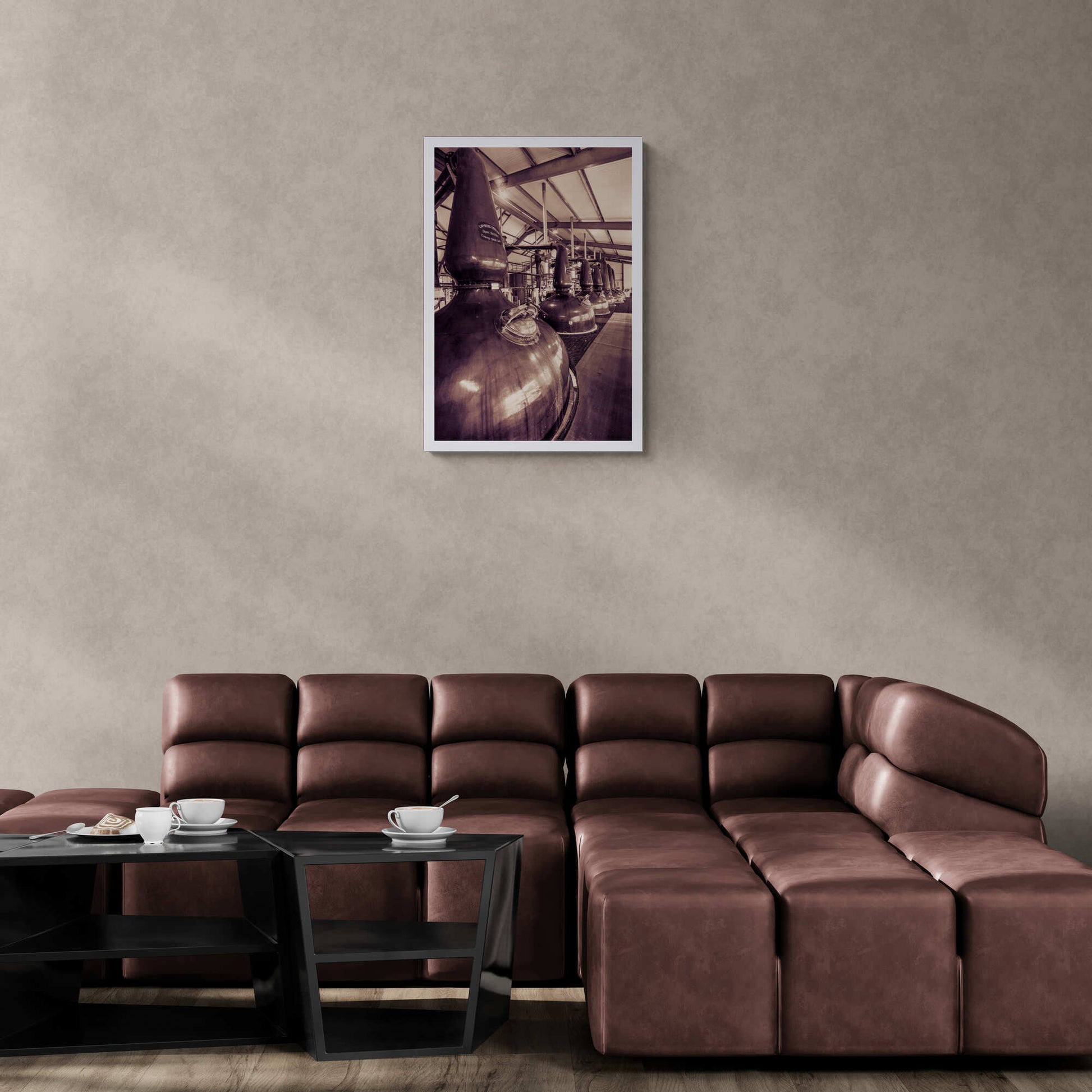 Spirit and Wash Stills Laphroaig Distillery Sepia Toned Hahnemühle Photo Rag Print A1 Portrait by Wandering Spirits Global