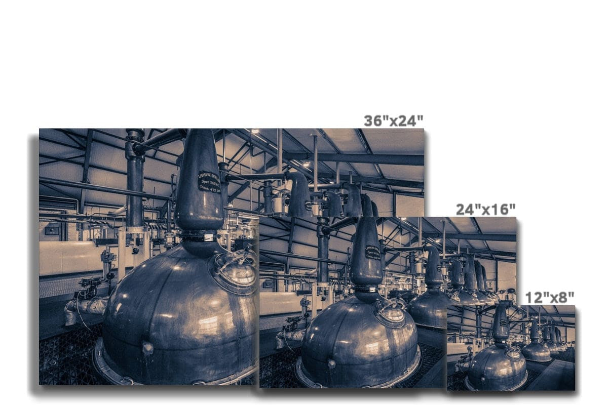 Spirit and Wash Stills Laphroaig Distillery Purple Toned Canvas by Wandering Spirits Global