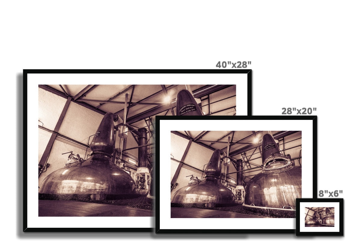 Spirit Stills No 1 and No 2 Laphroaig Framed & Mounted Print 8"x6" / Black Frame by Wandering Spirits Global