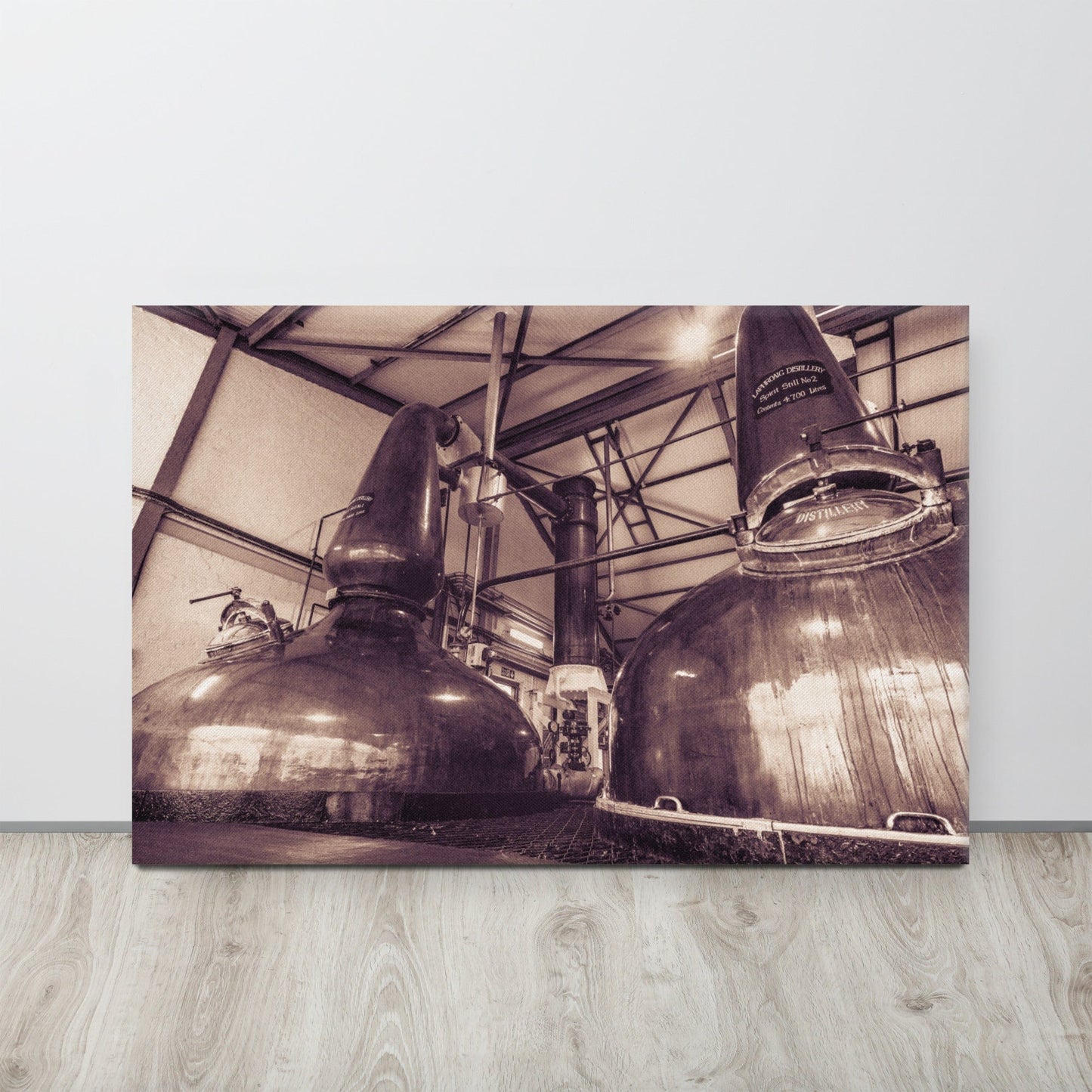 Spirit Stills No 1 and No 2 Laphroaig Premium Canvas 36"x24" / White Wrap by Wandering Spirits Global