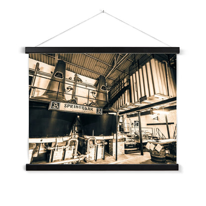 Springbank Distillery Black and White Fine Art Print with Hanger