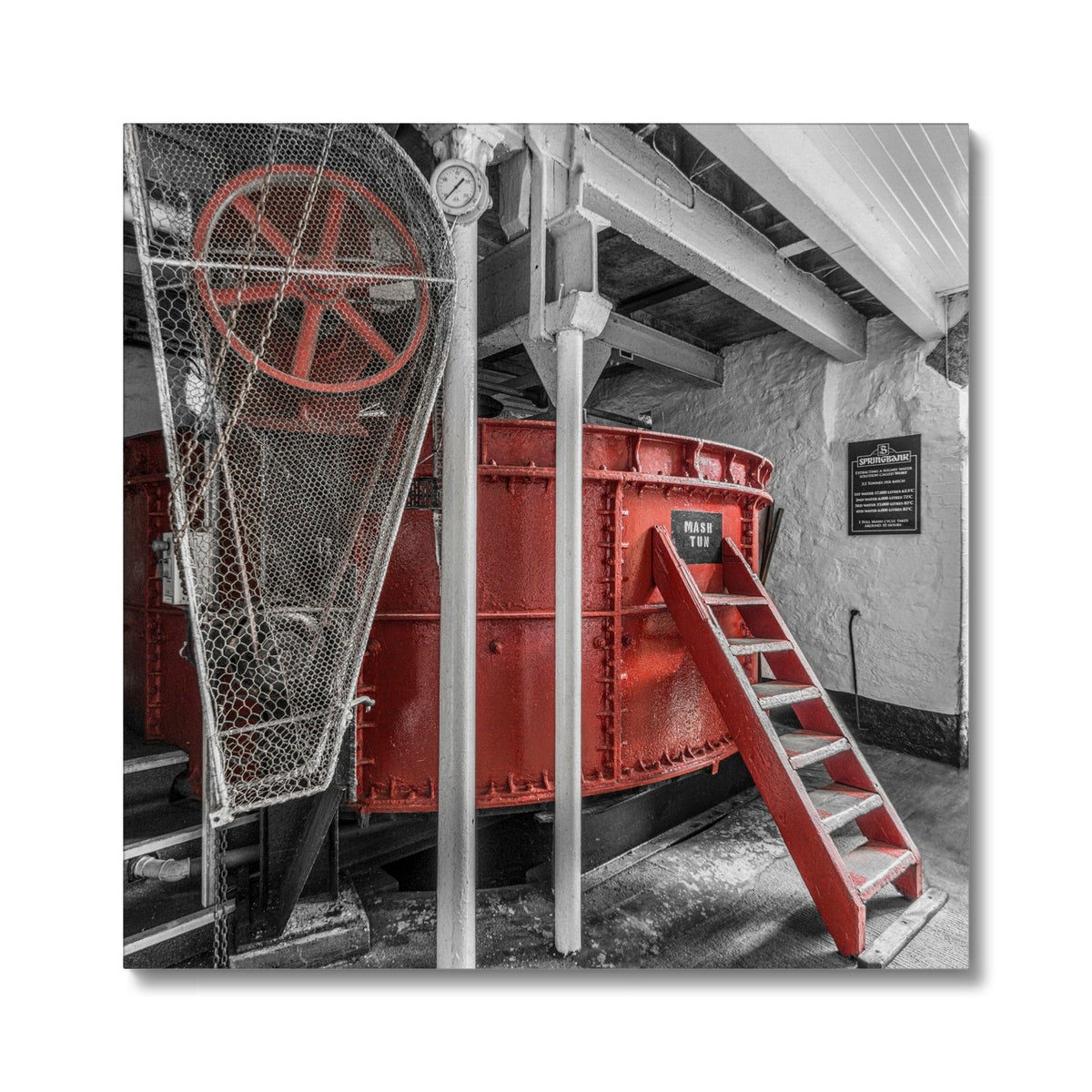 Springbank Distillery Mash Tun Canvas 16"x16" / White Wrap