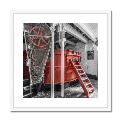Springbank Distillery Mash Tun Framed & Mounted Print 20"x20" / White Frame
