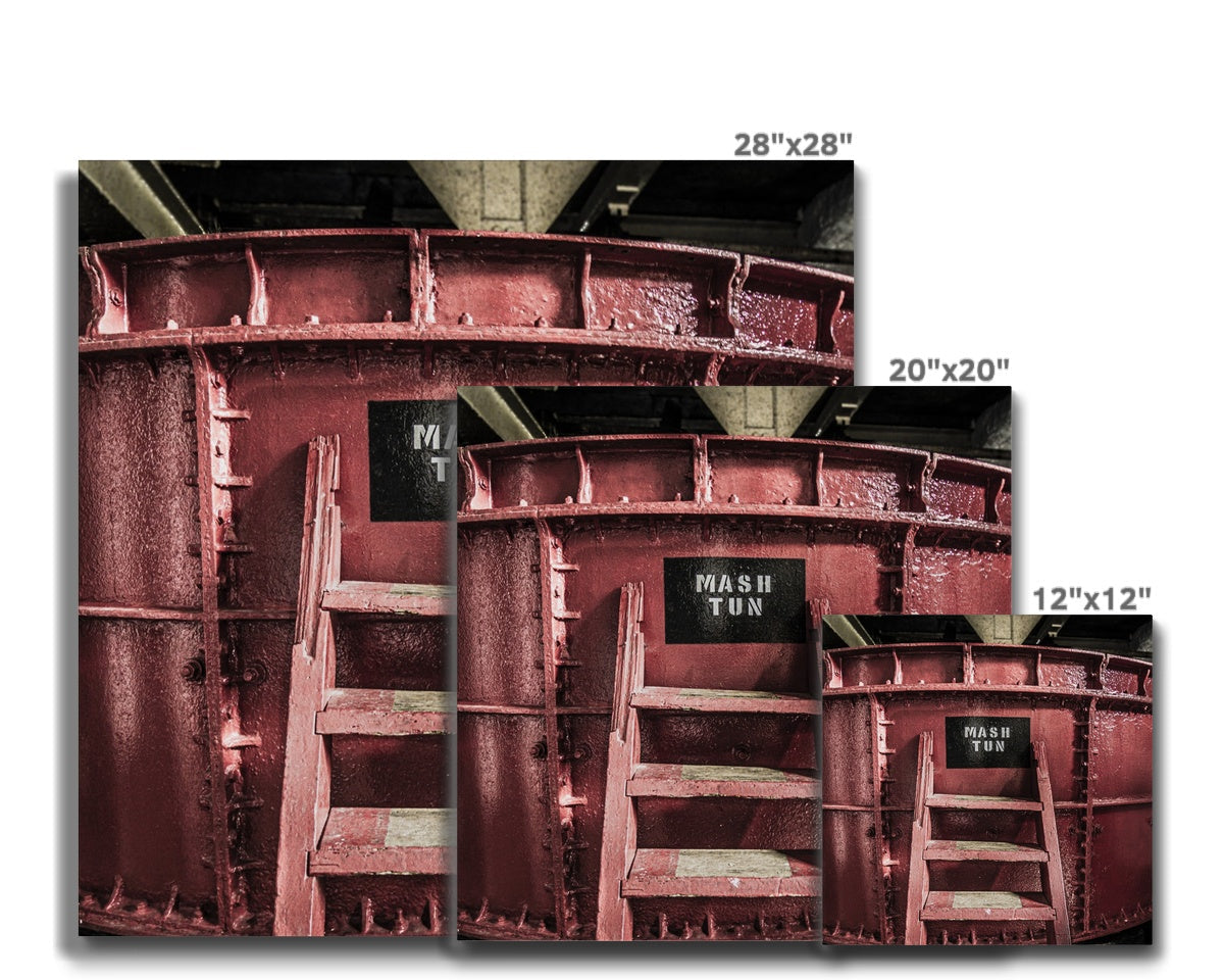 Springbank Mash Tun Close Up Canvas 12"x12" / White Wrap