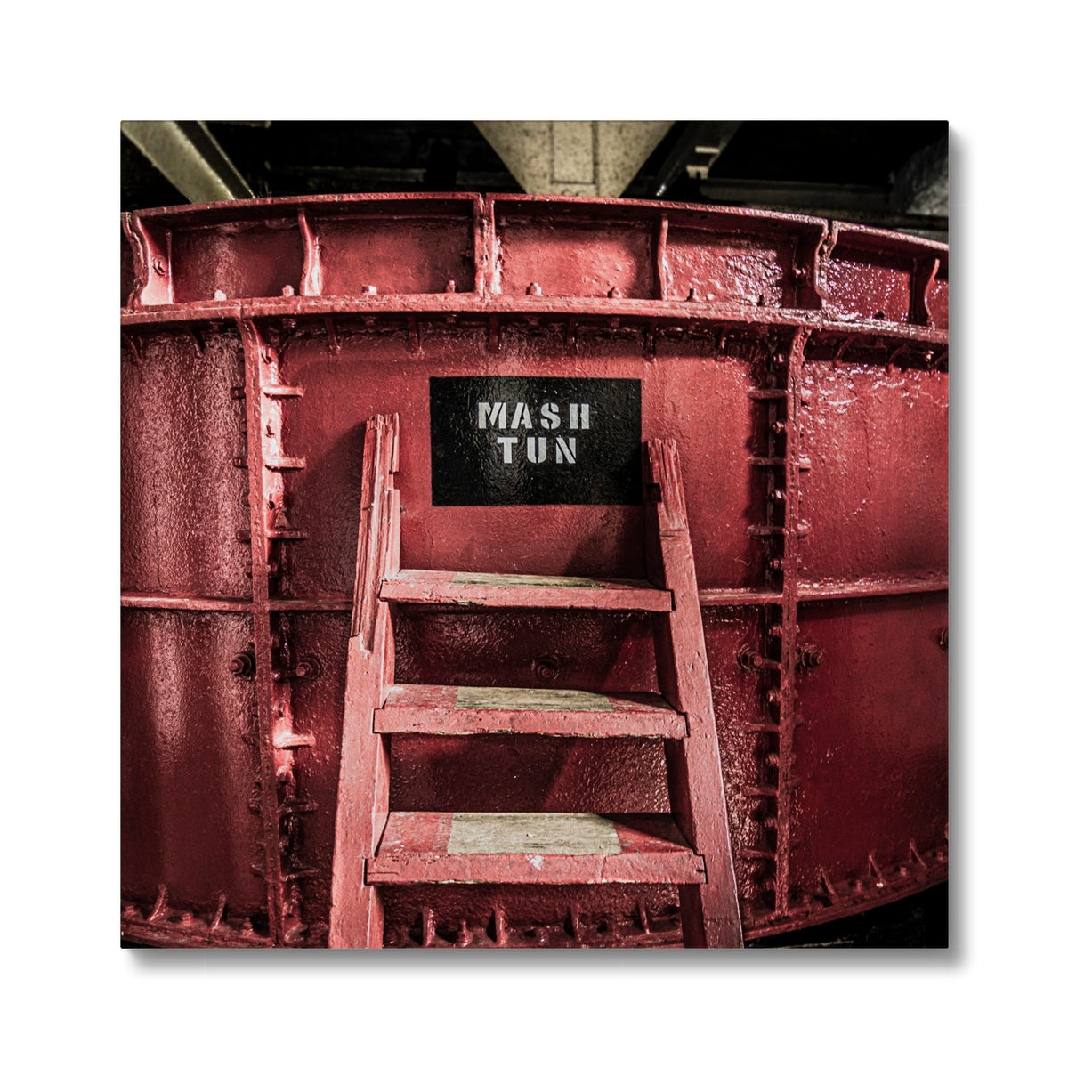 Springbank Mash Tun Close Up Canvas 16"x16" / White Wrap