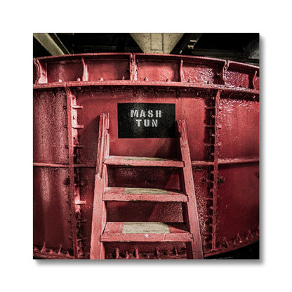 Springbank Mash Tun Close Up Canvas 16"x16" / White Wrap