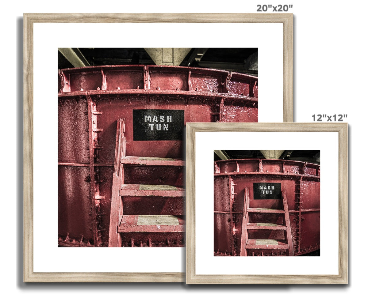 Springbank Mash Tun Close Up Framed & Mounted Print 12"x12" / Natural Frame