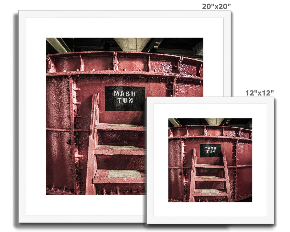 Springbank Mash Tun Close Up Framed & Mounted Print 12"x12" / White Frame