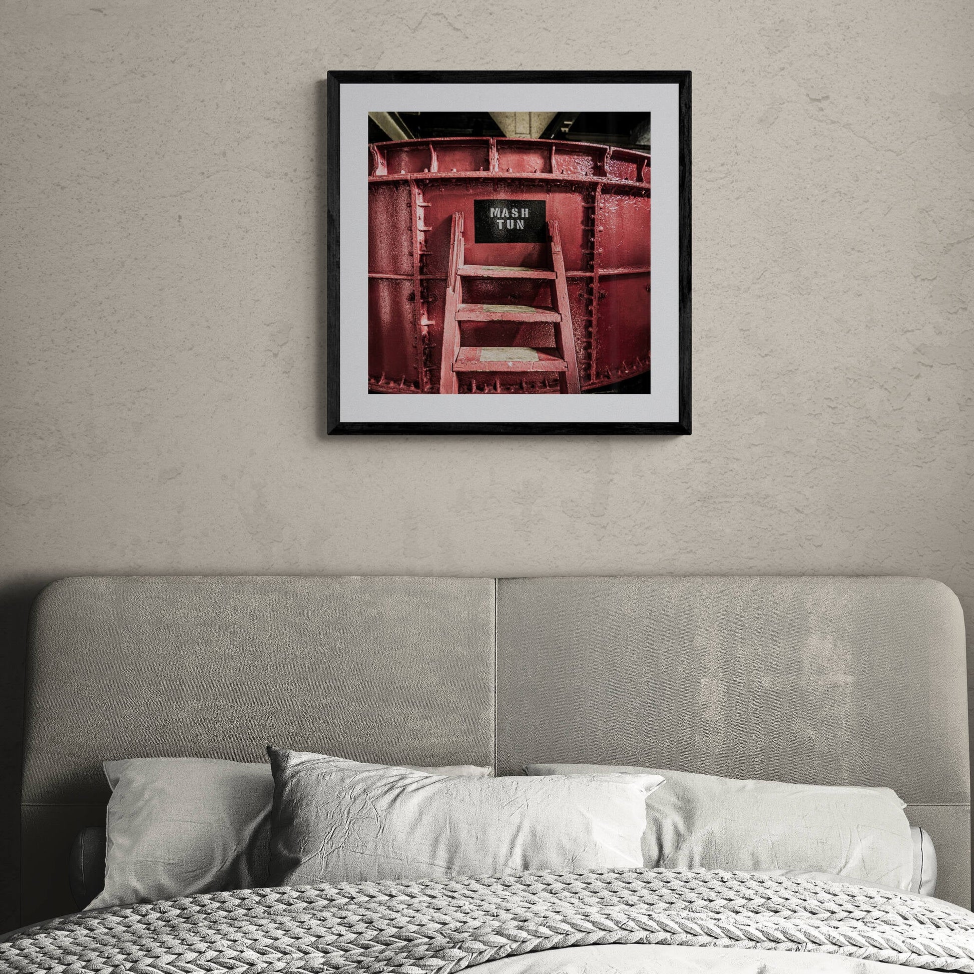 Springbank Mash Tun Close Up Framed & Mounted Print 20"x20" / Black Frame