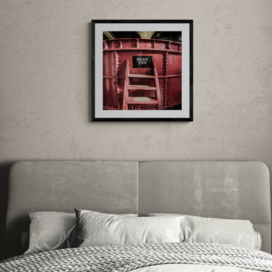 Springbank Mash Tun Close Up Framed & Mounted Print 20"x20" / Black Frame