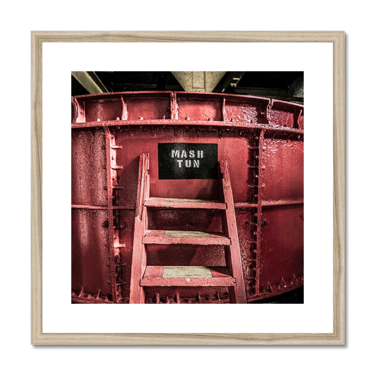 Springbank Mash Tun Close Up Framed & Mounted Print 20"x20" / Natural Frame