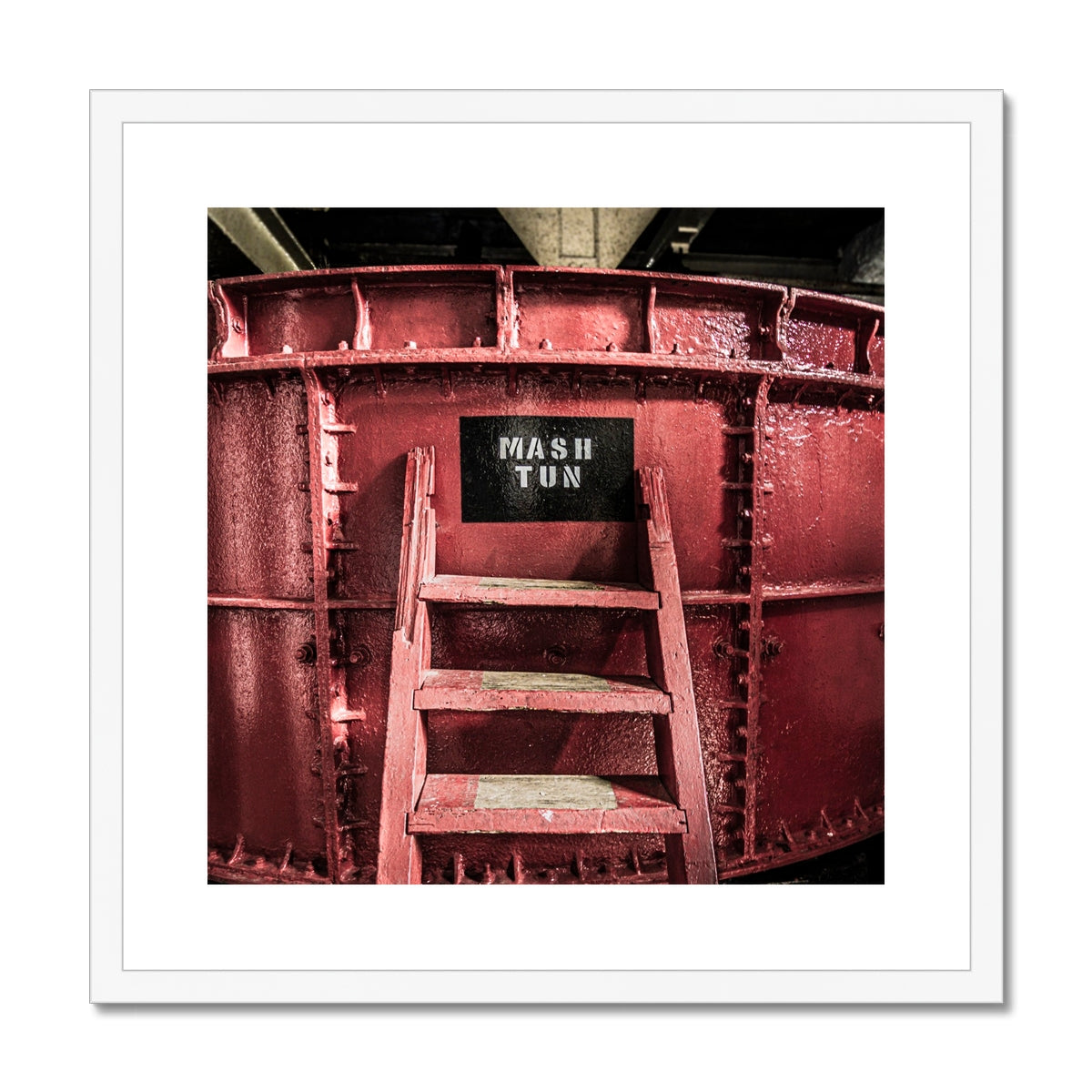Springbank Mash Tun Close Up Framed & Mounted Print 20"x20" / White Frame