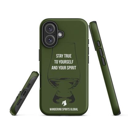Stay True To Yourself And Your Spirit (Green) Tough Case for iPhone Matte / iPhone 16 by Wandering Spirits Global