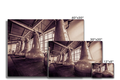 Still Squadron Caol Ila Sepia Toned Canvas 12"x8" / White Wrap by Wandering Spirits Global