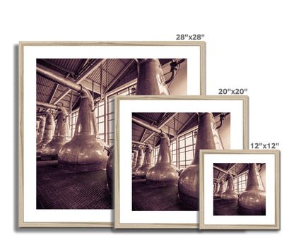 Still Squadron Caol Ila Sepia Toned Framed & Mounted Print 12"x12" / Natural Frame by Wandering Spirits Global