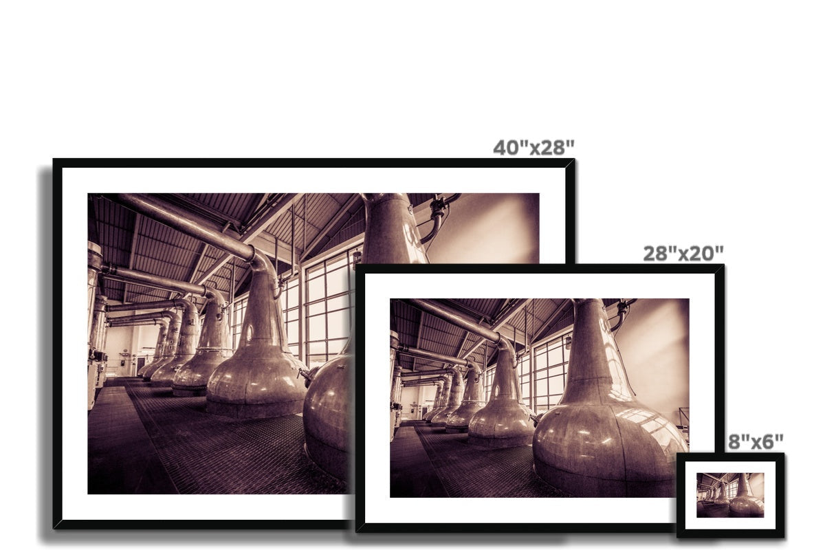 Still Squadron Caol Ila Sepia Toned Framed & Mounted Print 8"x6" / Black Frame by Wandering Spirits Global