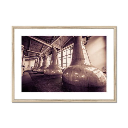 Still Squadron Caol Ila Sepia Toned Framed & Mounted Print A4 Landscape / Natural Frame by Wandering Spirits Global