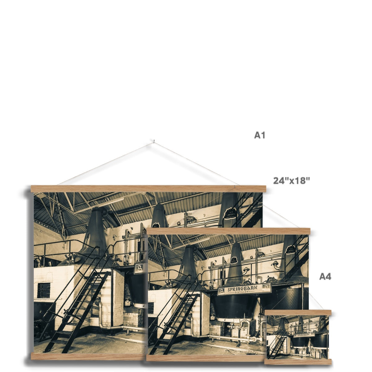 Three Stills Springbank Distillery Fine Art Print with Hanger