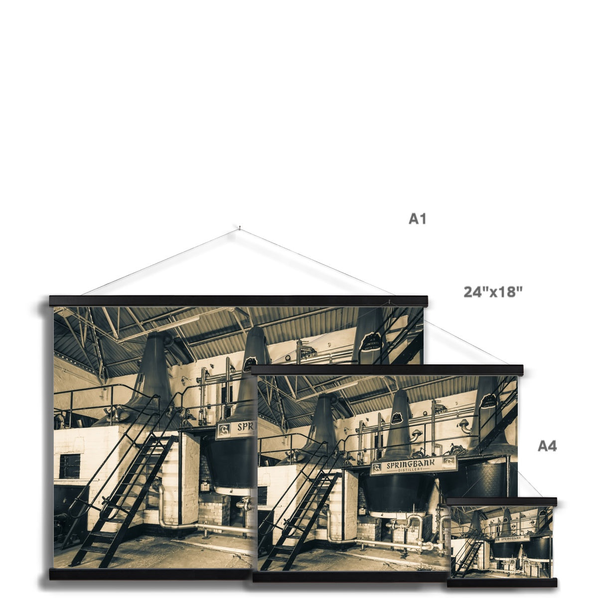 Three Stills Springbank Distillery Fine Art Print with Hanger
