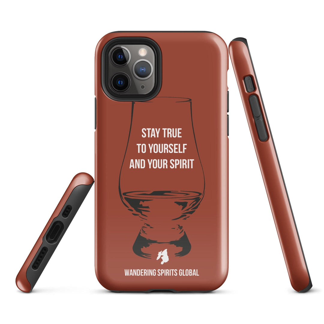 Stay True To Yourself And Your Spirit (Vintage Oak) Tough Case for iPhone Glossy / iPhone 11 Pro by Wandering Spirits Global