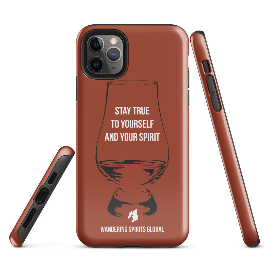 Stay True To Yourself And Your Spirit (Vintage Oak) Tough Case for iPhone Glossy / iPhone 11 Pro Max by Wandering Spirits Global