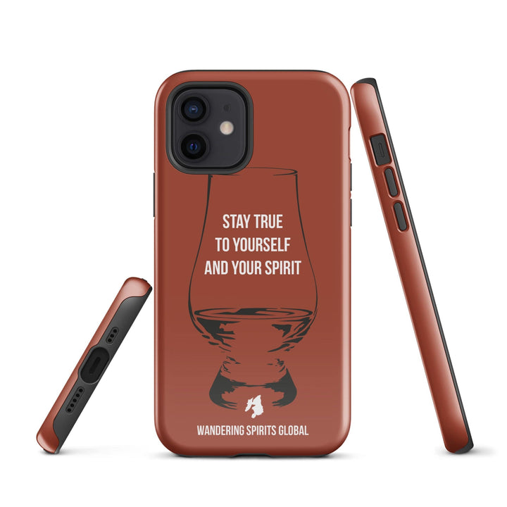 Stay True To Yourself And Your Spirit (Vintage Oak) Tough Case for iPhone Glossy / iPhone 12 by Wandering Spirits Global