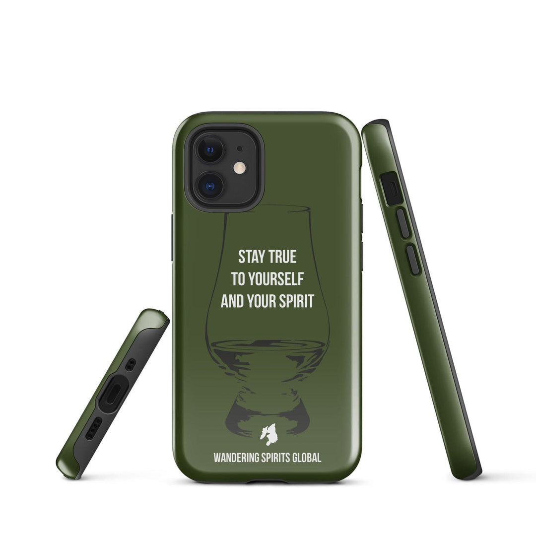 Stay True To Yourself And Your Spirit (Green) Tough Case for iPhone Glossy / iPhone 12 mini by Wandering Spirits Global