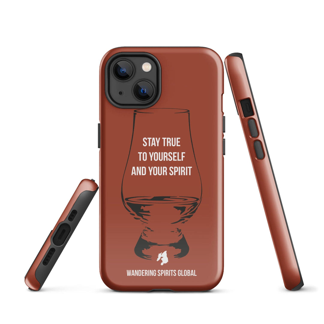 Stay True To Yourself And Your Spirit (Vintage Oak) Tough Case for iPhone Glossy / iPhone 13 by Wandering Spirits Global
