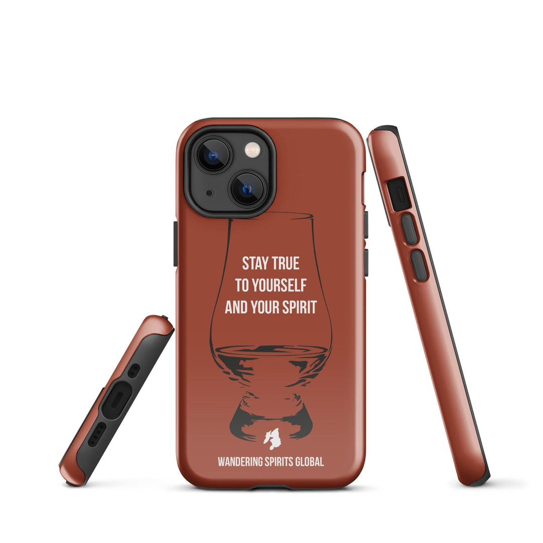 Stay True To Yourself And Your Spirit (Vintage Oak) Tough Case for iPhone Glossy / iPhone 13 mini by Wandering Spirits Global