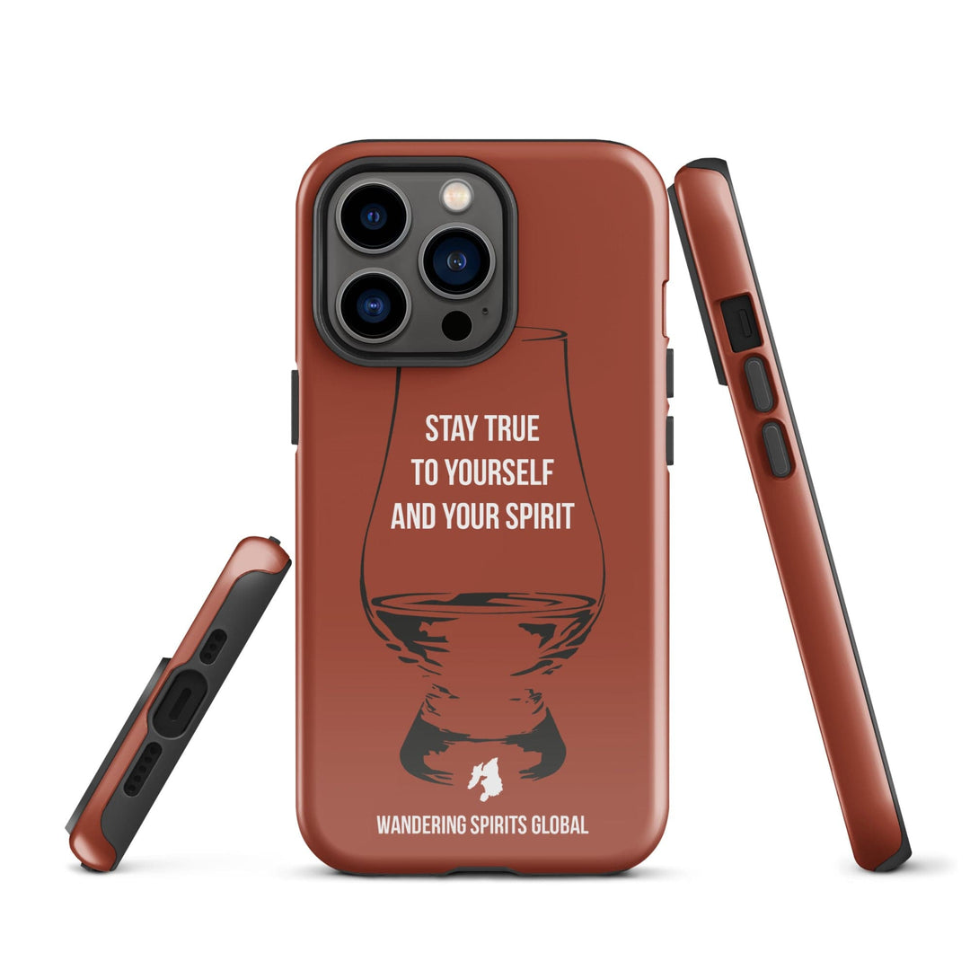 Stay True To Yourself And Your Spirit (Vintage Oak) Tough Case for iPhone Glossy / iPhone 13 Pro by Wandering Spirits Global
