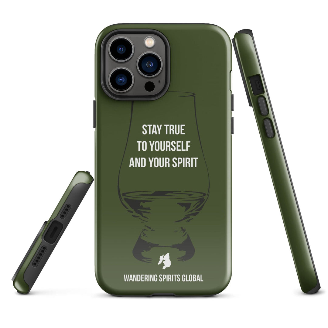 Stay True To Yourself And Your Spirit (Green) Tough Case for iPhone® Glossy / iPhone 13 Pro Max by Wandering Spirits Global