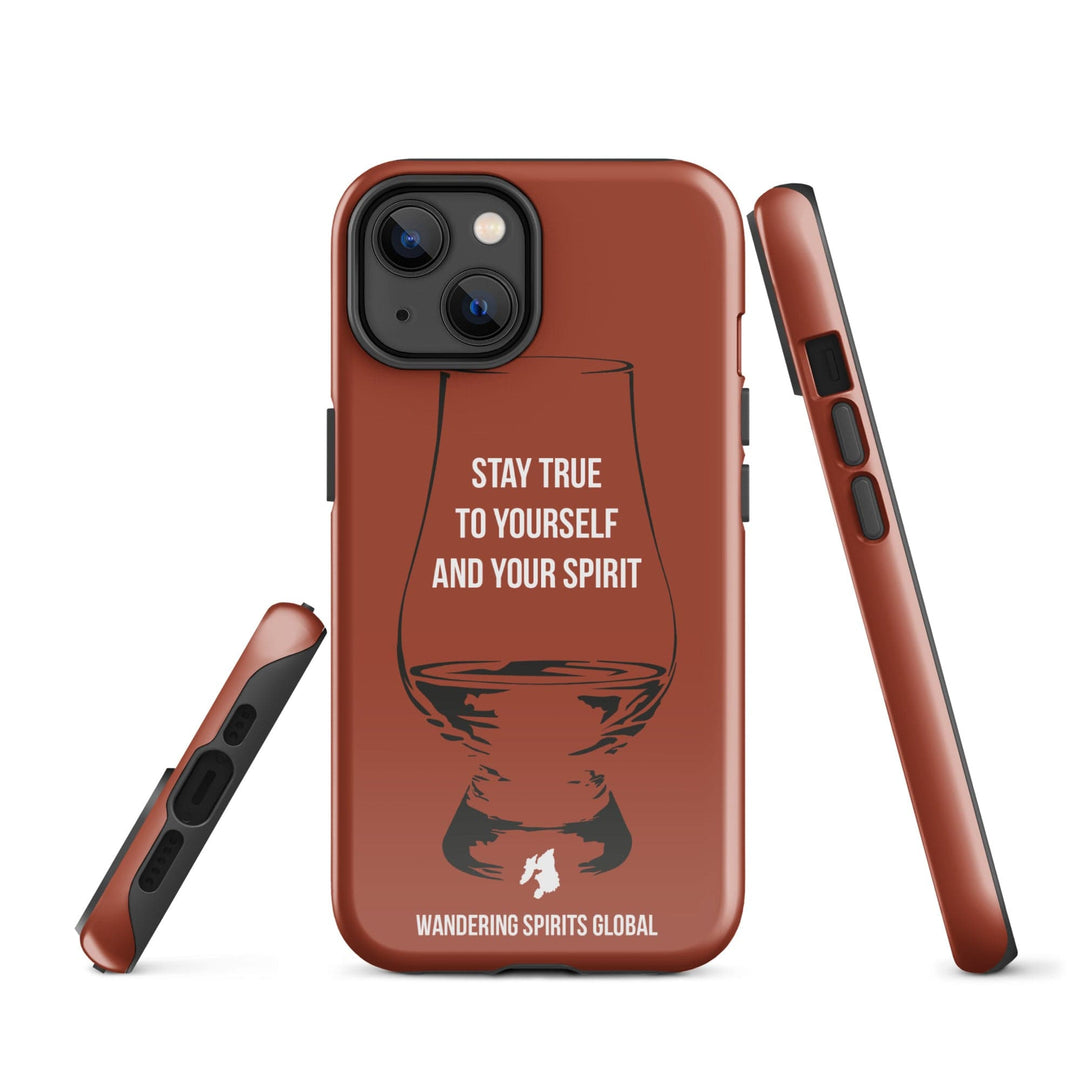 Stay True To Yourself And Your Spirit (Vintage Oak) Tough Case for iPhone Glossy / iPhone 14 by Wandering Spirits Global