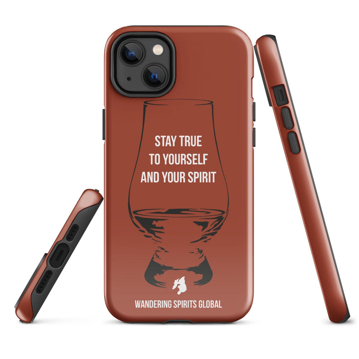 Stay True To Yourself And Your Spirit (Vintage Oak) Tough Case for iPhone Glossy / iPhone 14 Plus by Wandering Spirits Global