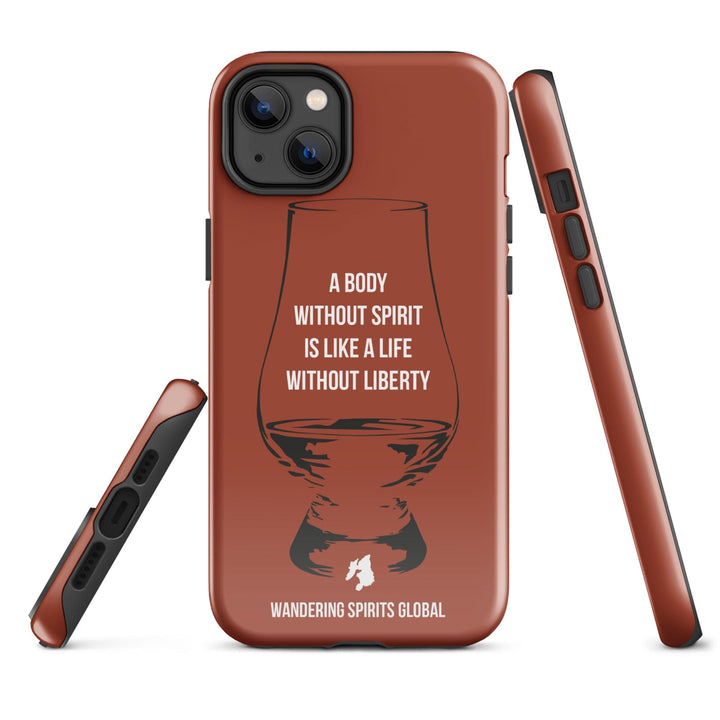 A Body Without Spirit Is Like A Life Without Liberty (Vintage Oak) Tough Case for iPhone Glossy / iPhone 14 Plus by Wandering Spirits Global