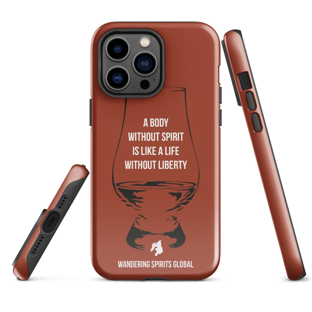 A Body Without Spirit Is Like A Life Without Liberty (Vintage Oak) Tough Case for iPhone Glossy / iPhone 14 Pro Max by Wandering Spirits Global