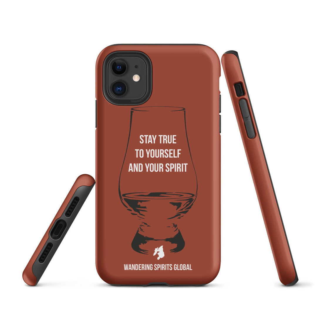 Stay True To Yourself And Your Spirit (Vintage Oak) Tough Case for iPhone Matte / iPhone 11 by Wandering Spirits Global