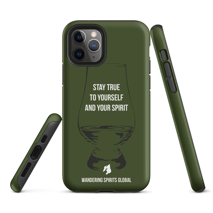 Stay True To Yourself And Your Spirit (Green) Tough Case for iPhone Matte / iPhone 11 Pro by Wandering Spirits Global