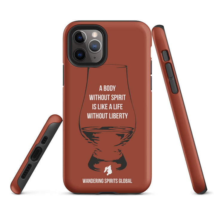 A Body Without Spirit Is Like A Life Without Liberty (Vintage Oak) Tough Case for iPhone Matte / iPhone 11 Pro by Wandering Spirits Global